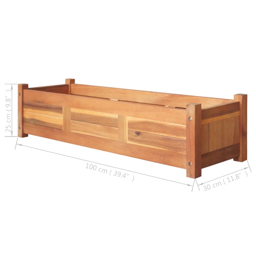 Plantenbakken verhoogd 2 st 100x30x25 cm acaciahout is nu te koop bij PeponiXL, paradijselijk wonen!