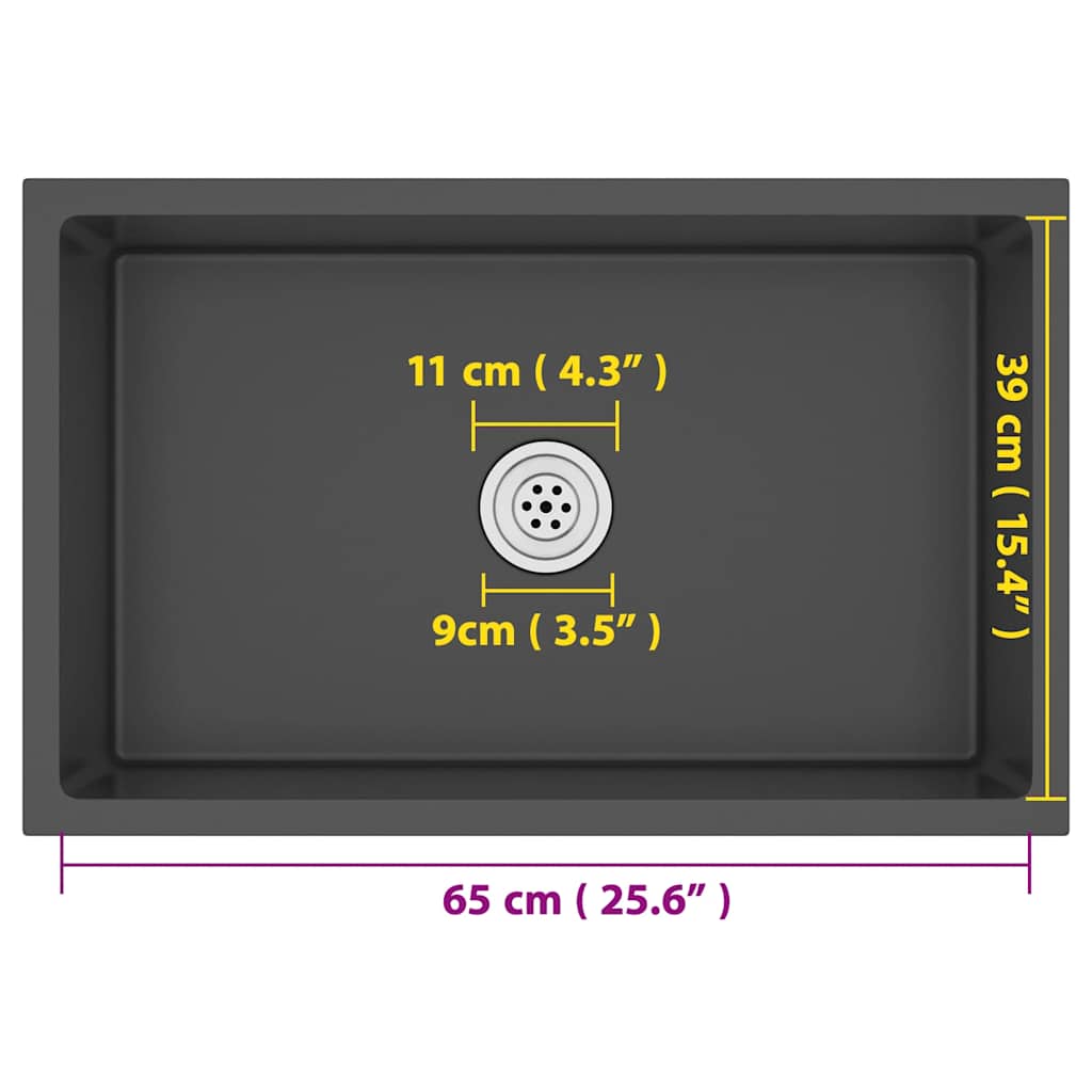 Gootsteen handgemaakt roestvrij staal zwart is nu te koop bij PeponiXL, paradijselijk wonen!
