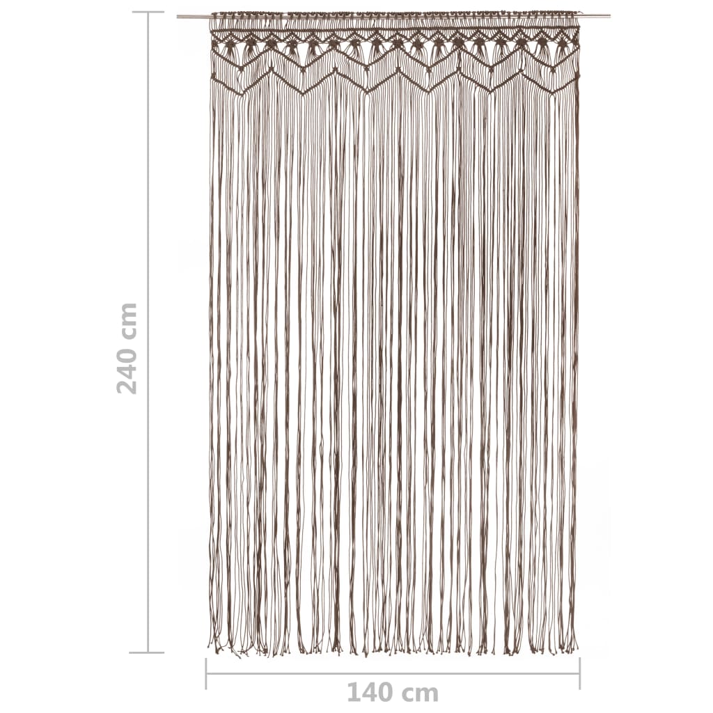 Gordijn macramé 140x240 cm katoen taupe is nu te koop bij PeponiXL, paradijselijk wonen!
