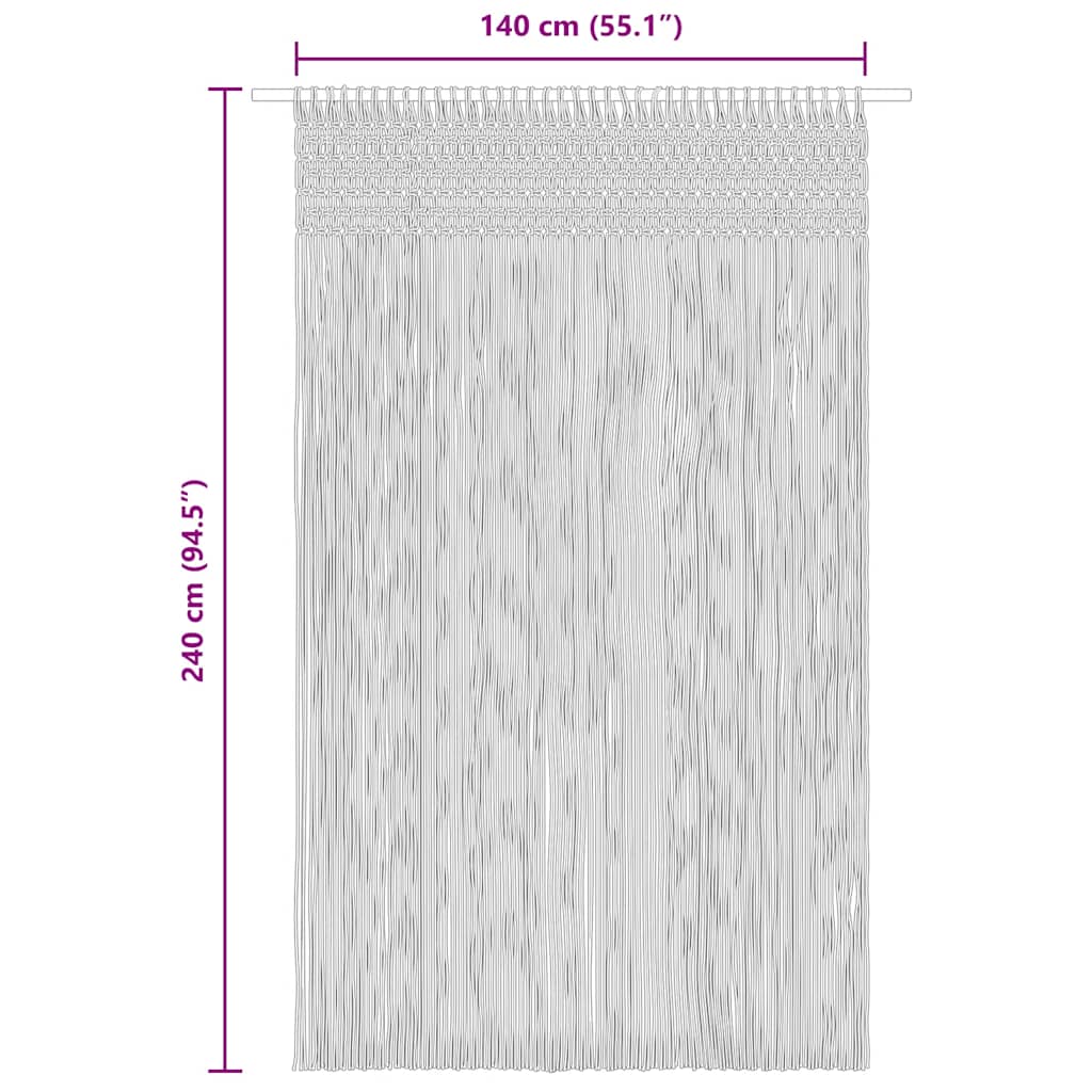 Gordijn macramé 140x240 cm katoen blauw is nu te koop bij PeponiXL, paradijselijk wonen!