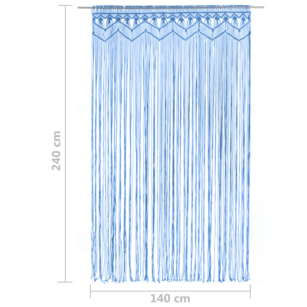 Gordijn macramé 140x240 cm katoen blauw is nu te koop bij PeponiXL, paradijselijk wonen!