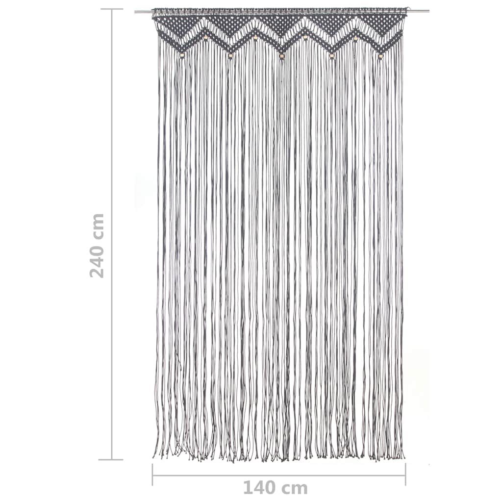 Gordijn macramé 140x240 cm katoen antraciet is nu te koop bij PeponiXL, paradijselijk wonen!
