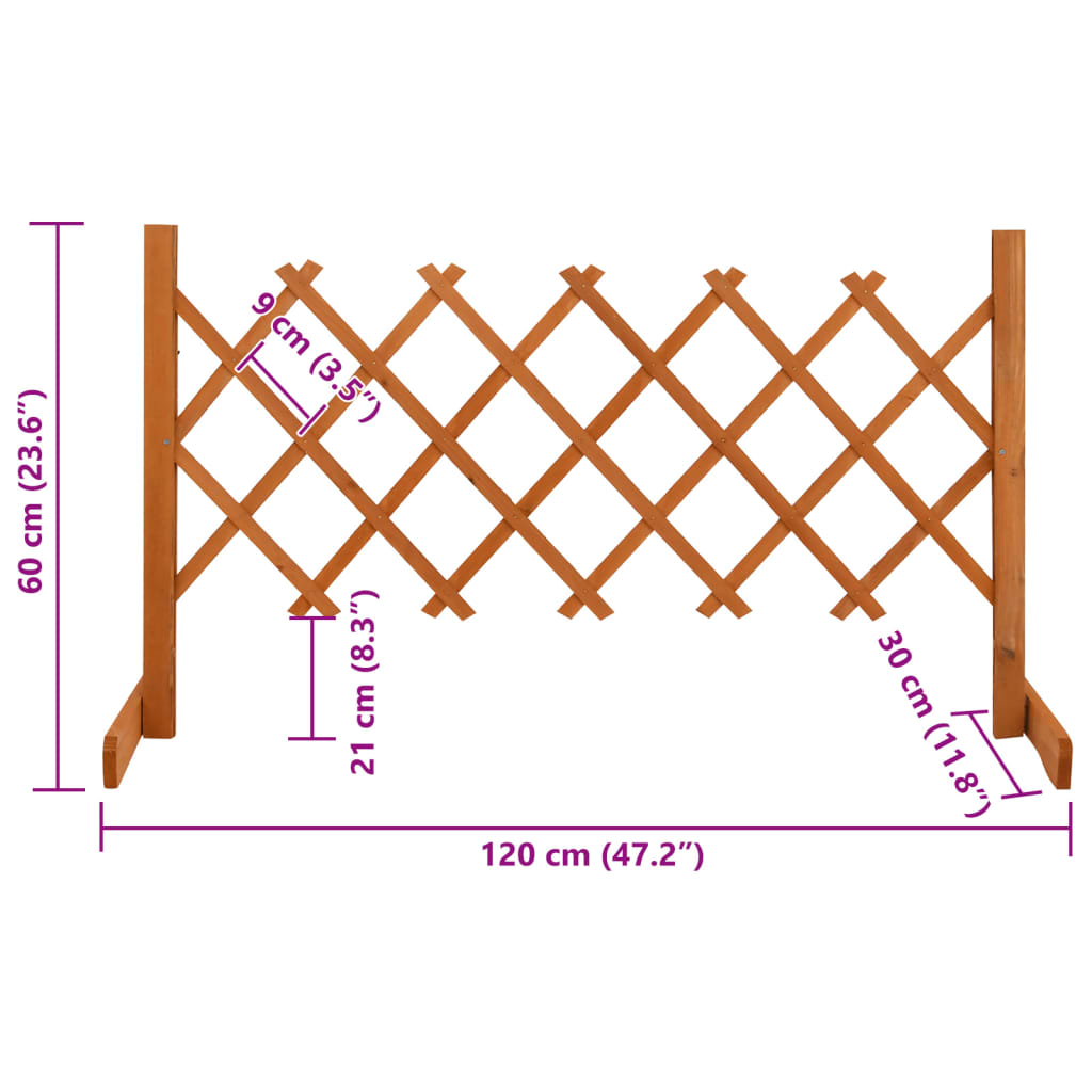Tuinlatwerk 120x60 cm massief vurenhout oranje is nu te koop bij PeponiXL, paradijselijk wonen!