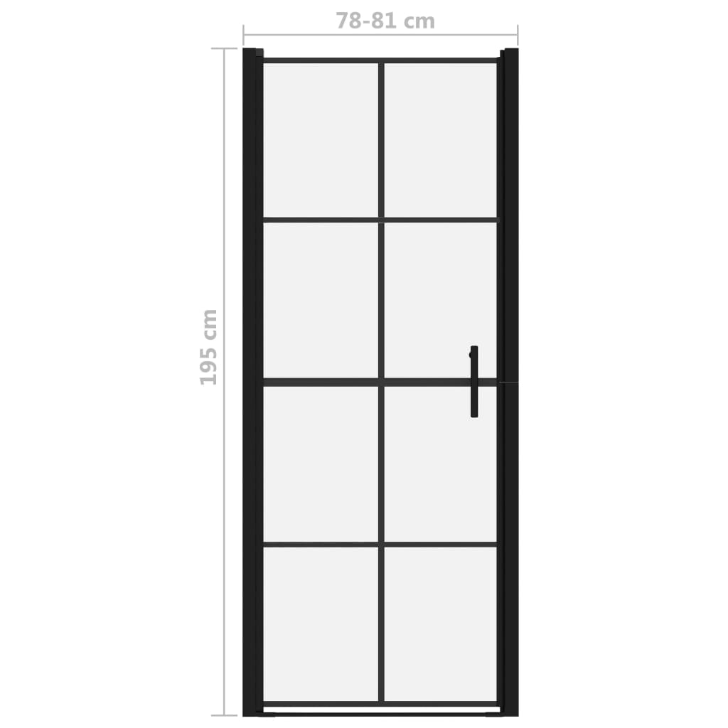 Douchedeuren 81x195 cm gehard glas zwart is nu te koop bij PeponiXL, paradijselijk wonen!