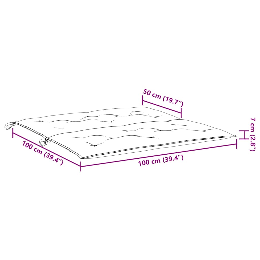 Tuinbankkussen 100x(50+50)x7 cm oxford stof crèmewit is nu te koop bij PeponiXL, paradijselijk wonen!