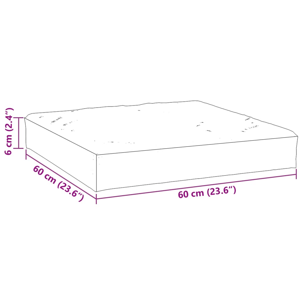 Palletkussen 60x60x6 cm oxford stof crèmekleurig