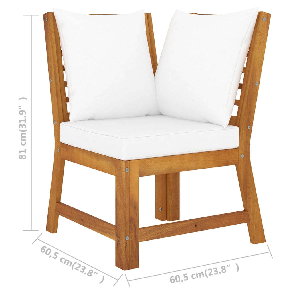 4-delige Loungeset met kussens massief acaciahout crème is nu te koop bij PeponiXL, paradijselijk wonen!
