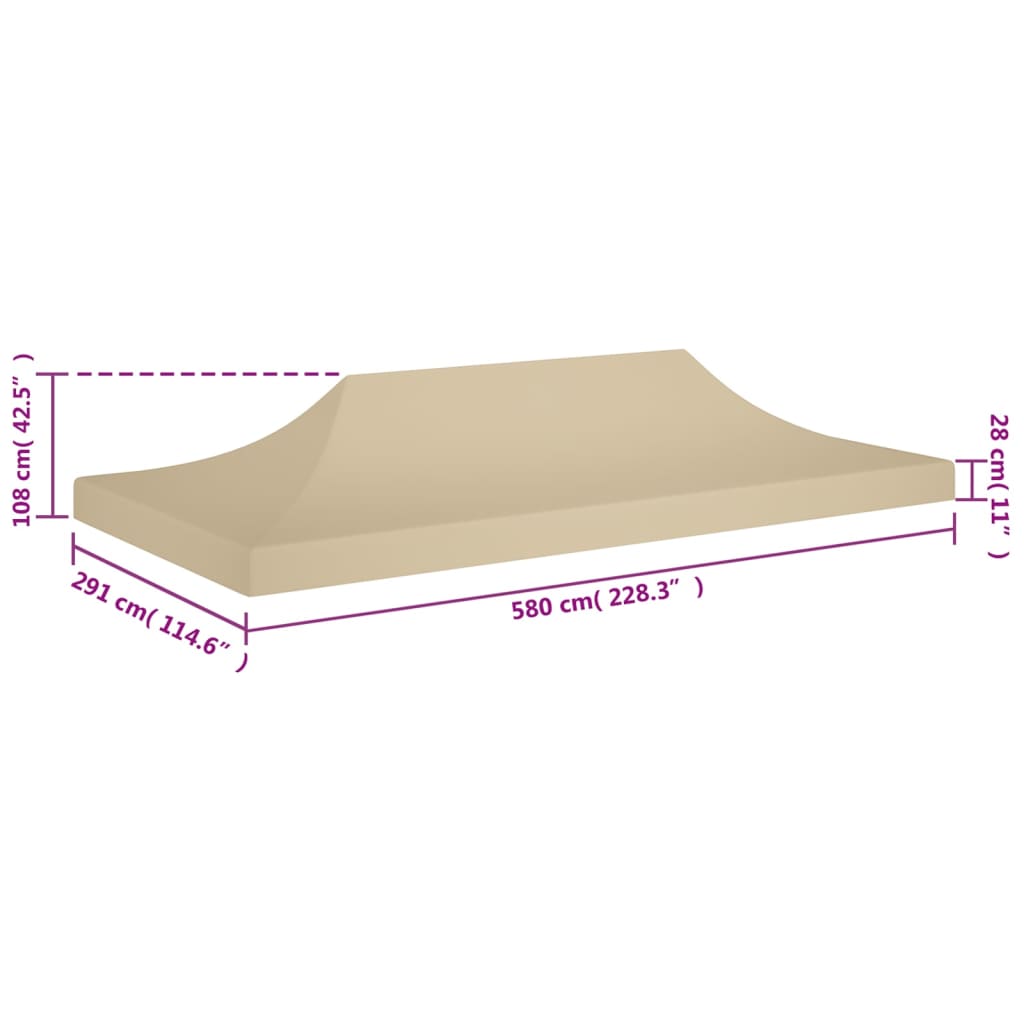 Partytentdak 270 g/m² 6x3 m beige is nu te koop bij PeponiXL, paradijselijk wonen!