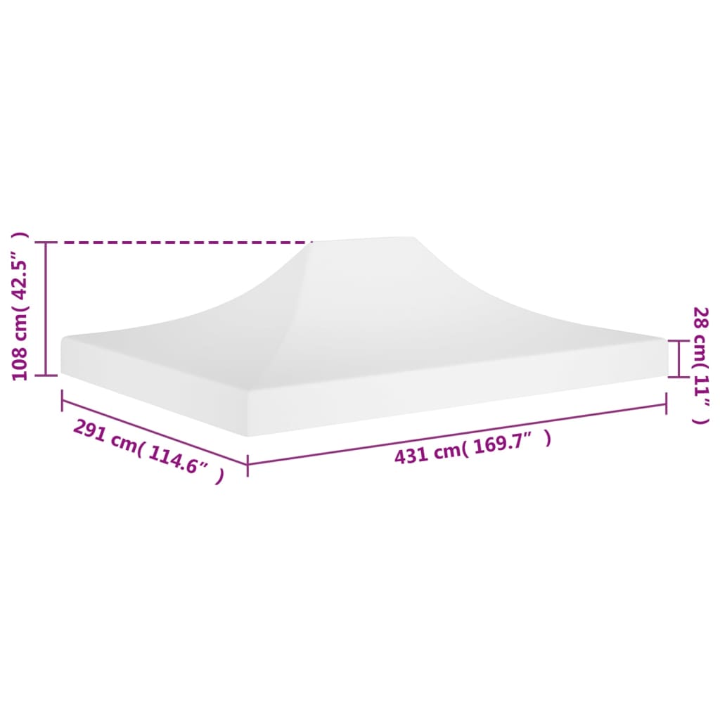 Partytentdak 270 g/m² 4,5x3 m wit is nu te koop bij PeponiXL, paradijselijk wonen!