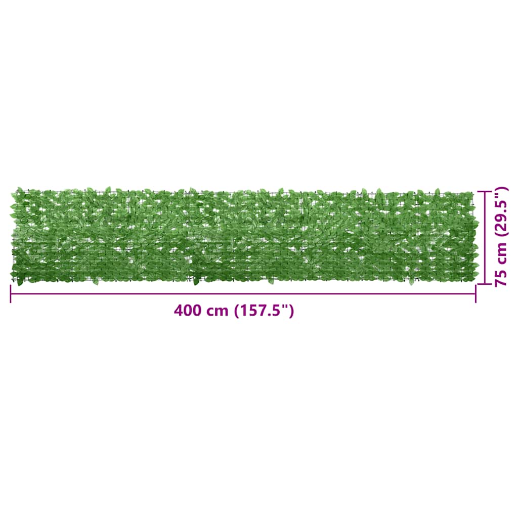 Balkonscherm met groene bladeren 400x75 cm is nu te koop bij PeponiXL, paradijselijk wonen!