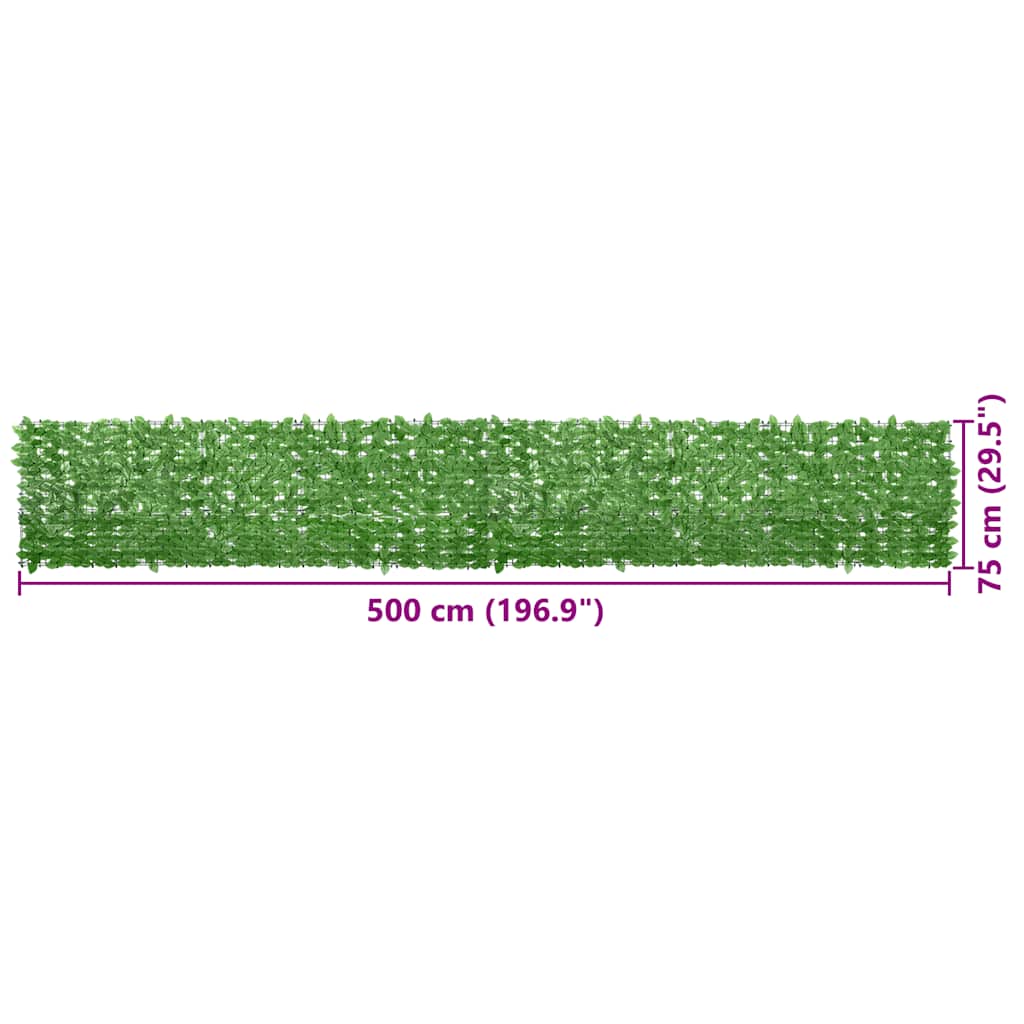 Balkonscherm met groene bladeren 500x75 cm is nu te koop bij PeponiXL, paradijselijk wonen!