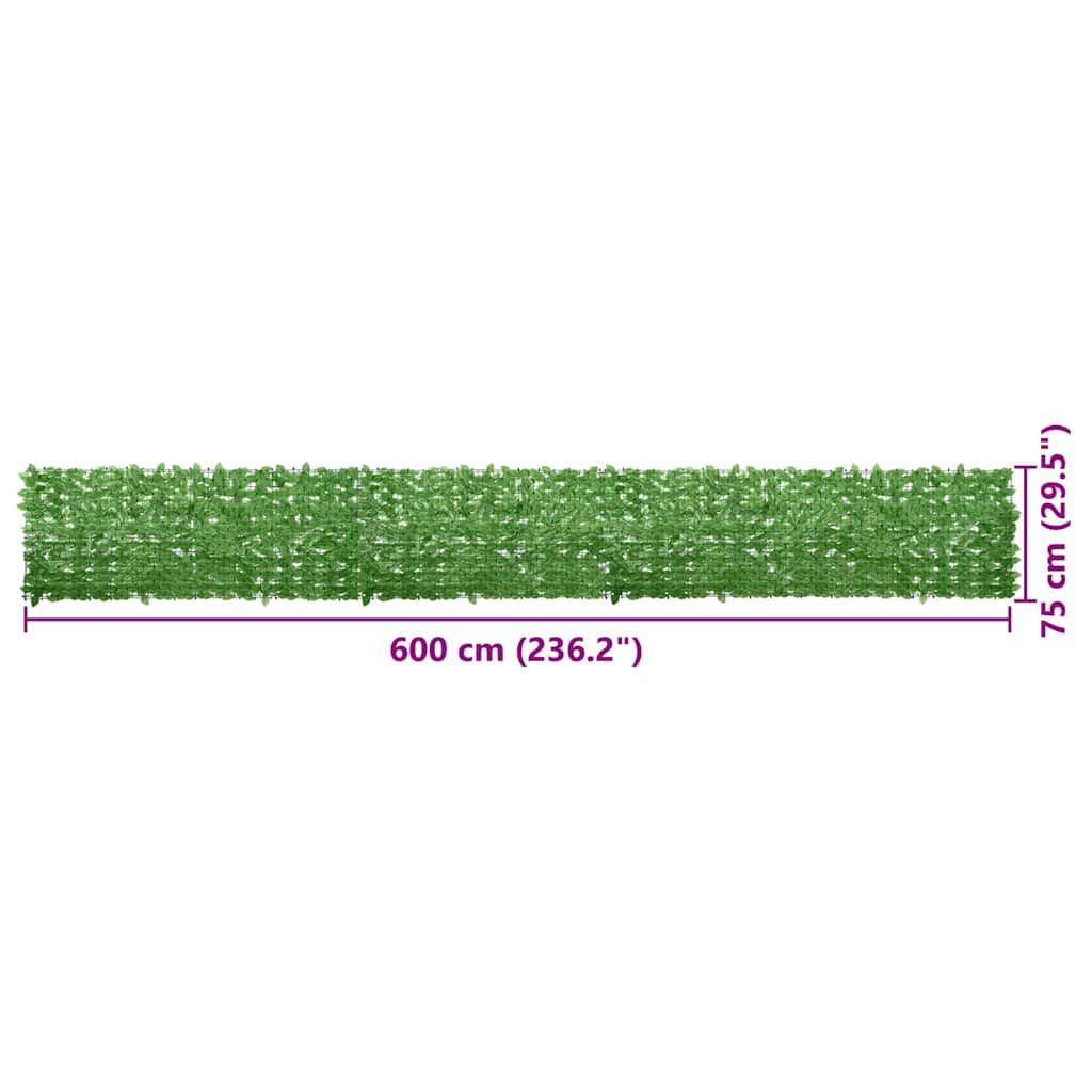 Balkonscherm met groene bladeren 600x75 cm is nu te koop bij PeponiXL, paradijselijk wonen!