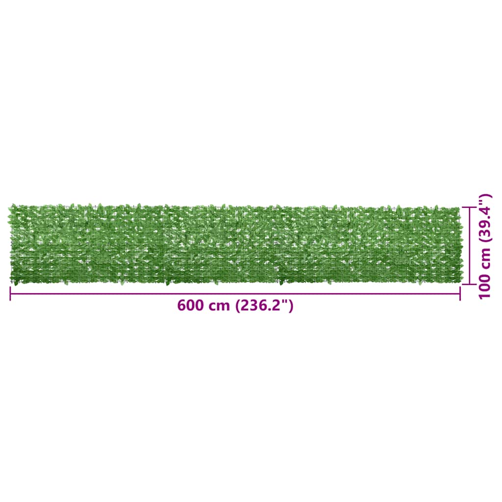 Balkonscherm met groene bladeren 600x100 cm is nu te koop bij PeponiXL, paradijselijk wonen!
