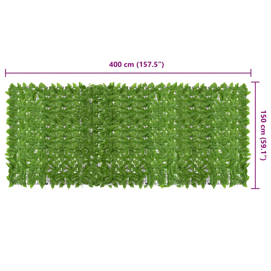 Balkonscherm met groene bladeren 400x150 cm is nu te koop bij PeponiXL, paradijselijk wonen!