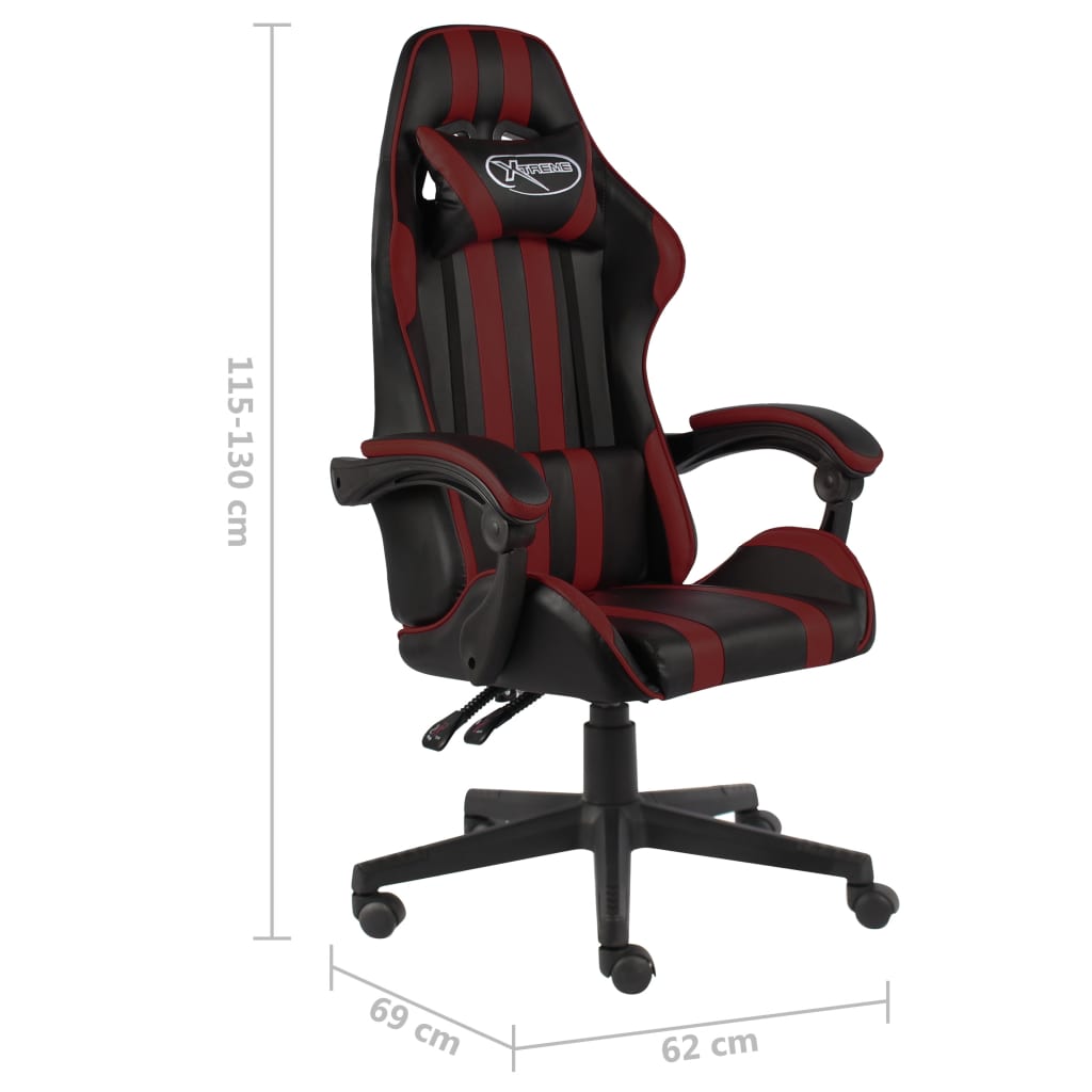 Racestoel kunstleer zwart en wijnrood is nu te koop bij PeponiXL, paradijselijk wonen!