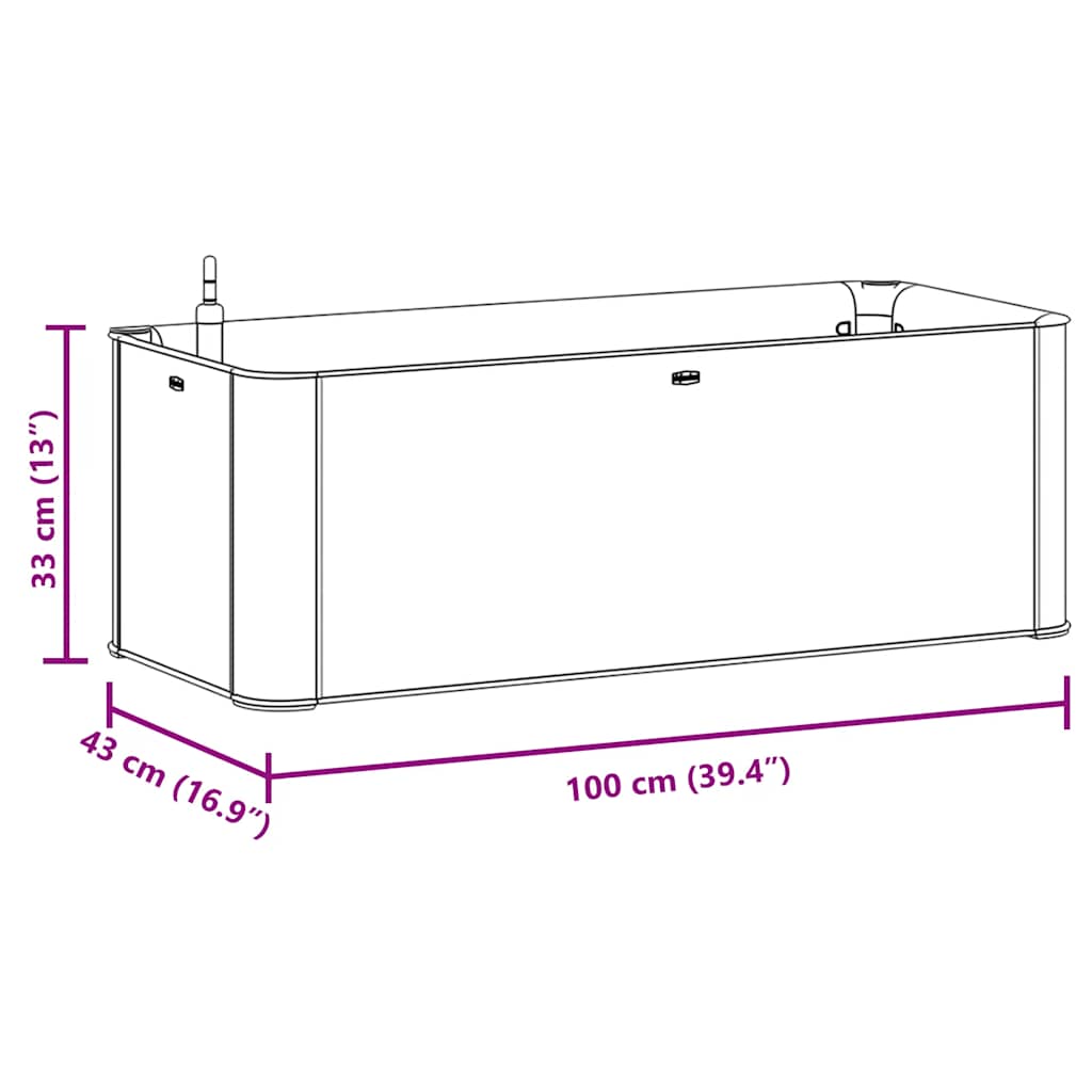 Plantenbak hoog met zelfbewateringssysteem 100x43x33 cm wit is nu te koop bij PeponiXL, paradijselijk wonen!