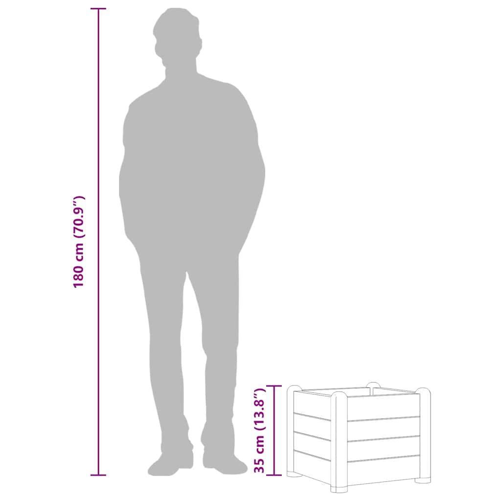 Plantenbak verhoogd 43x43x35 cm PP mokka is nu te koop bij PeponiXL, paradijselijk wonen!