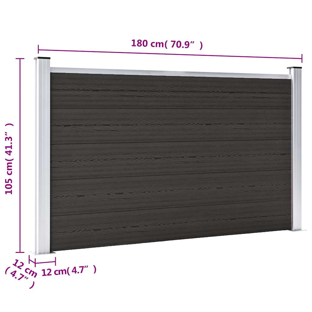 Schuttingpaneel 180x105 cm HKC zwart is nu te koop bij PeponiXL, paradijselijk wonen!