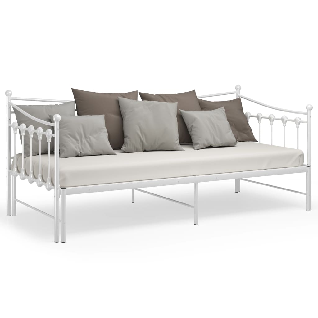 Slaapbank uittrekbaar metaal wit 90x200 cm is nu te koop bij PeponiXL, paradijselijk wonen!
