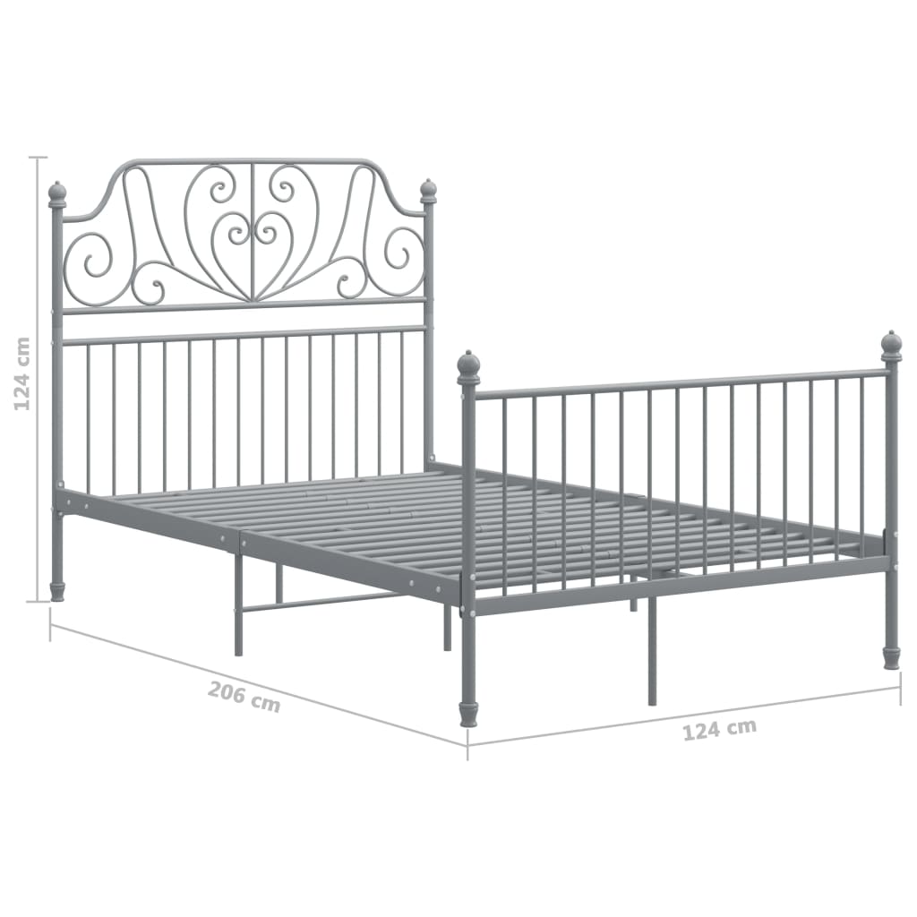 Bedframe metaal grijs 120x200 cm is nu te koop bij PeponiXL, paradijselijk wonen!