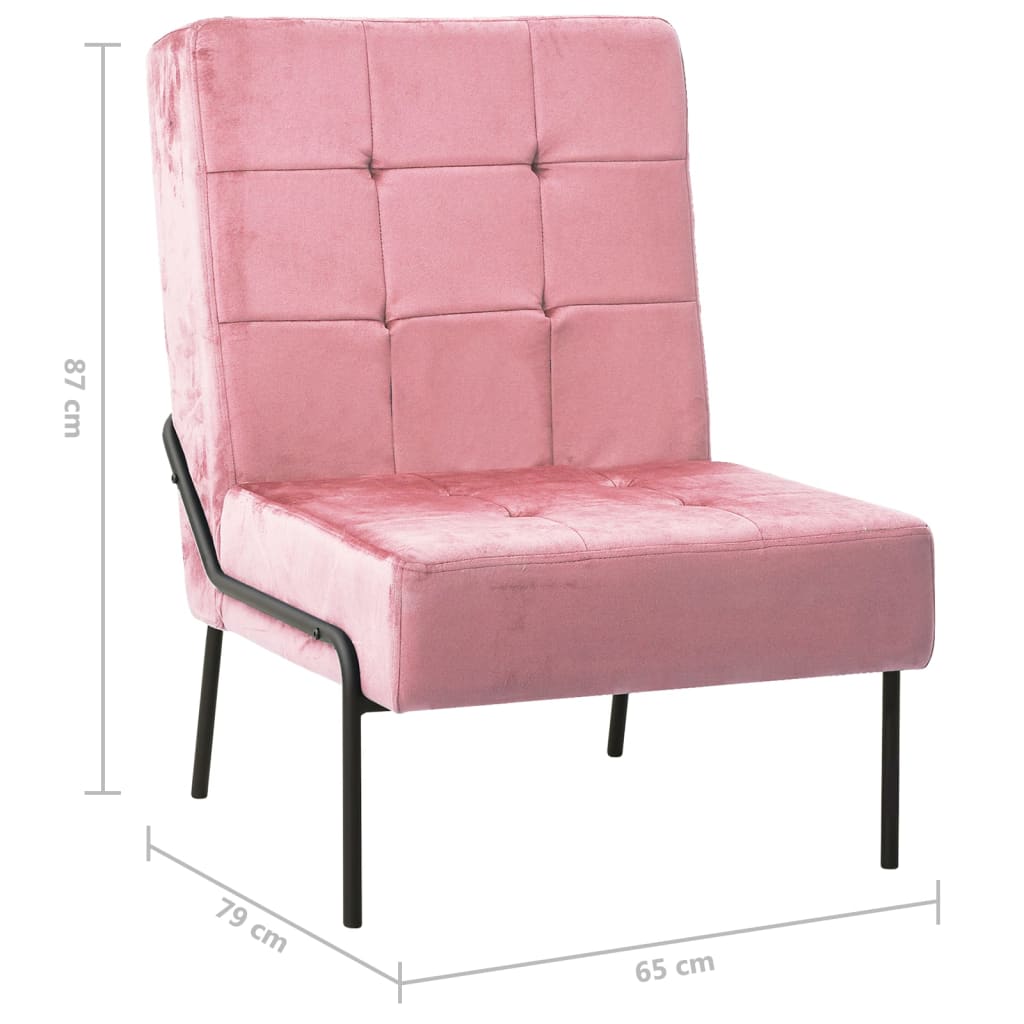 Relaxstoel 65x79x87 cm fluweel roze is nu te koop bij PeponiXL, paradijselijk wonen!