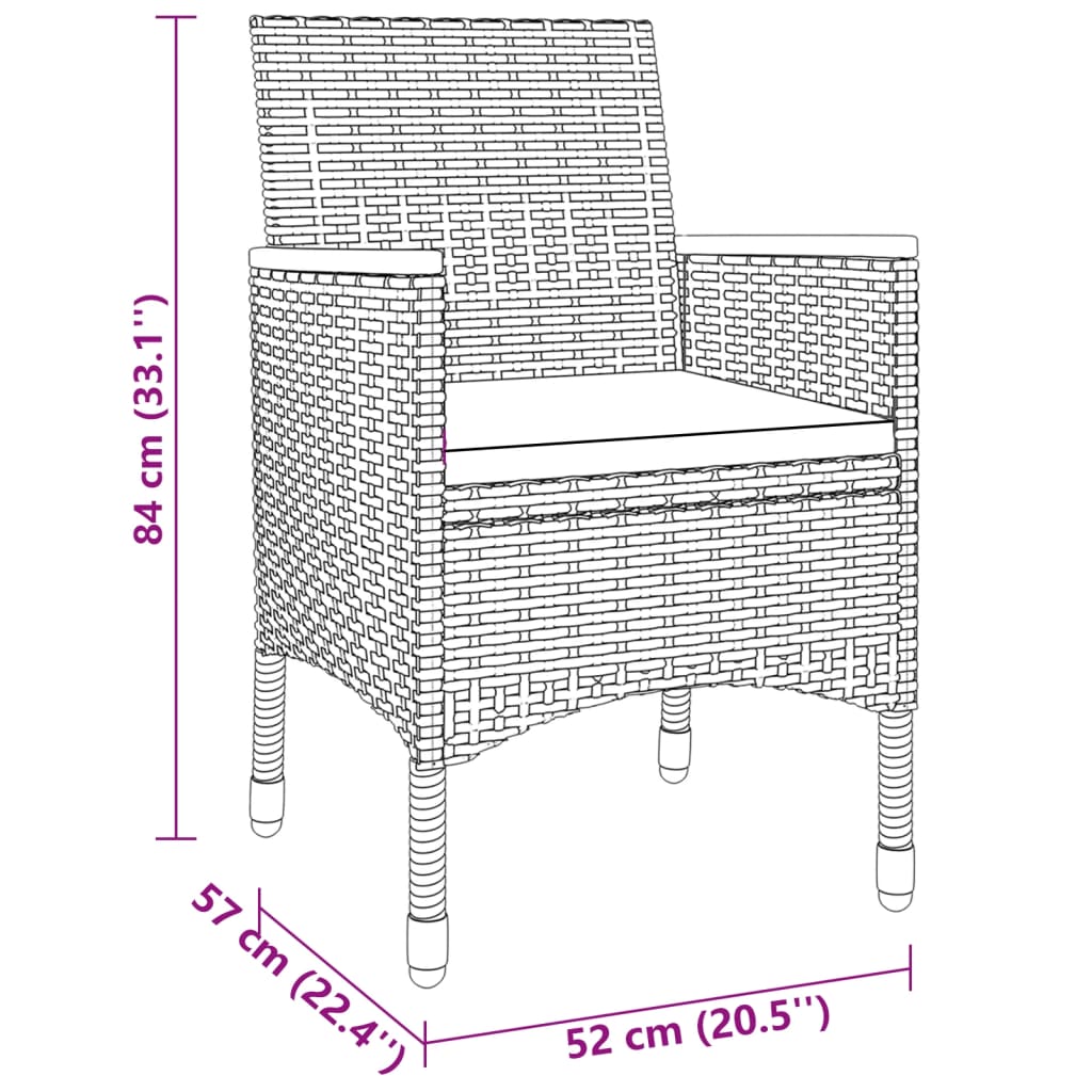 3-delige Tuinset poly rattan grijs is nu te koop bij PeponiXL, paradijselijk wonen!