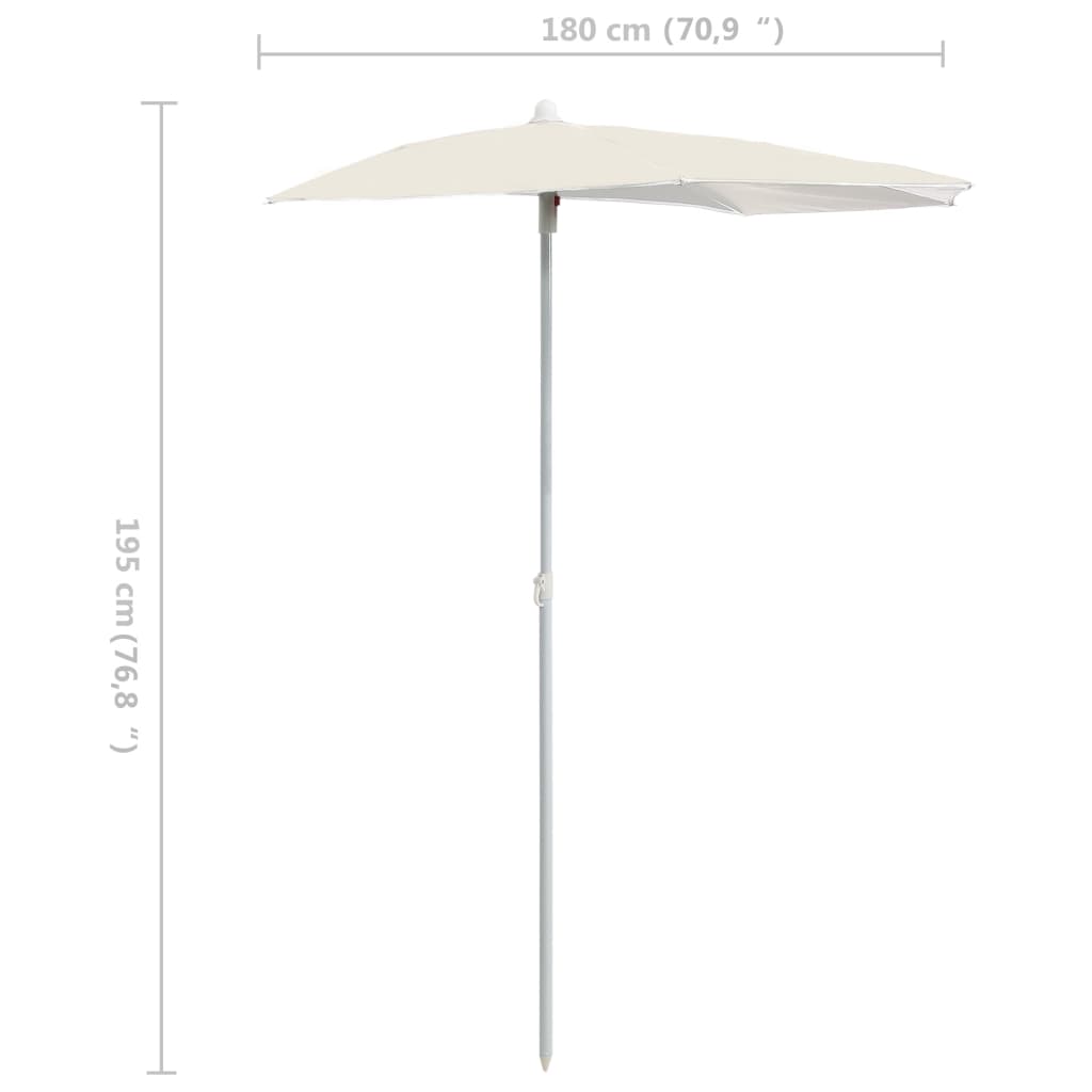 Parasol half met paal 180x90 cm zandkleurig is nu te koop bij PeponiXL, paradijselijk wonen!