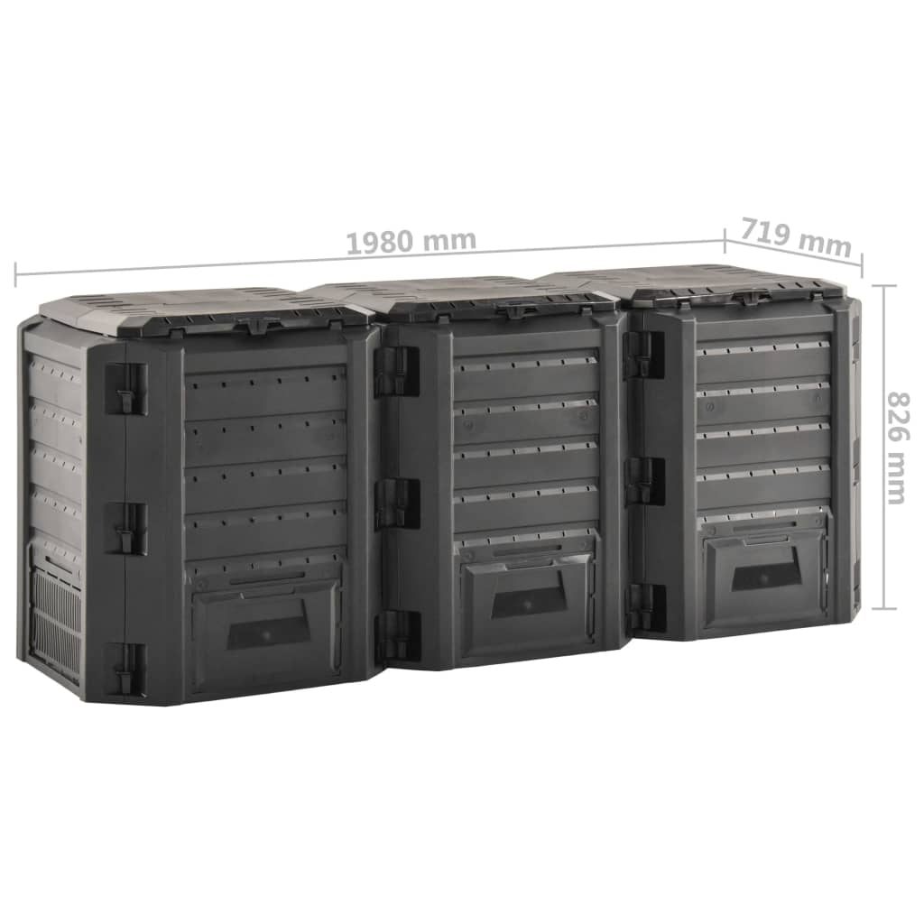 Compostbak 1200 L zwart is nu te koop bij PeponiXL, paradijselijk wonen!
