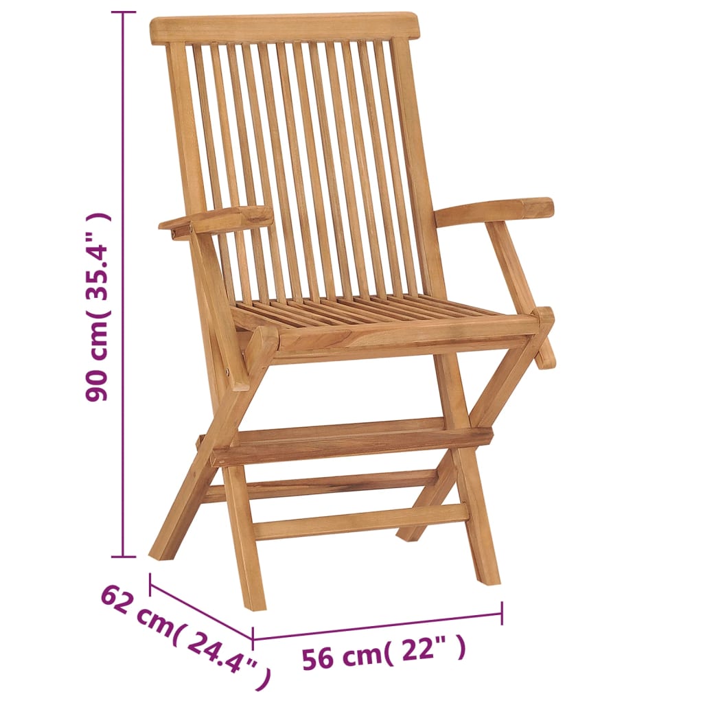 Tuinstoelen 2 st inklapbaar massief teakhout is nu te koop bij PeponiXL, paradijselijk wonen!