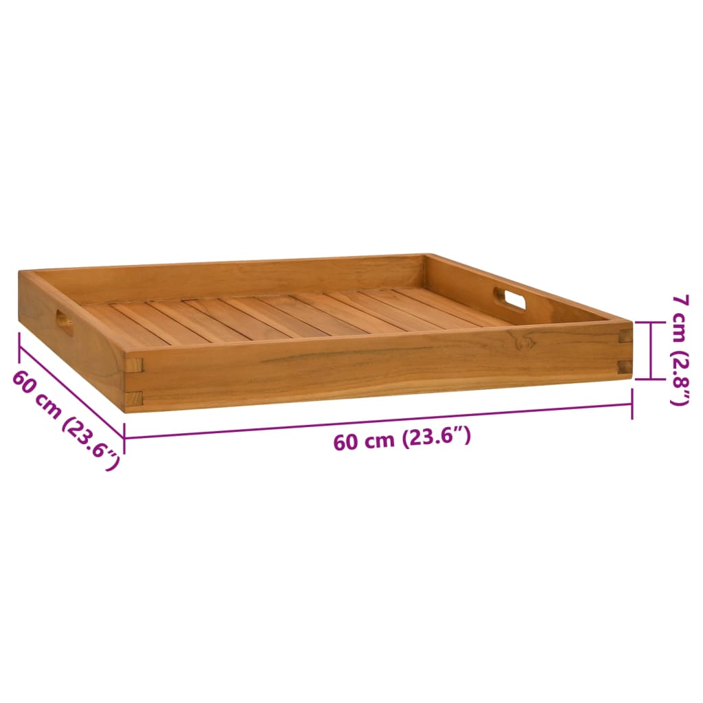 Dienblad 60x60 cm massief teakhout is nu te koop bij PeponiXL, paradijselijk wonen!