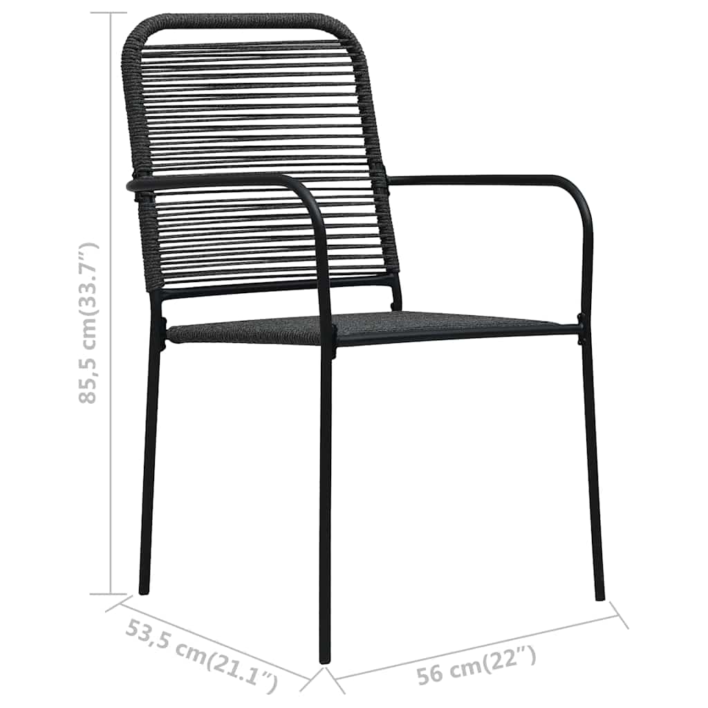 5-delige Tuinset katoenen touw en staal zwart is nu te koop bij PeponiXL, paradijselijk wonen!