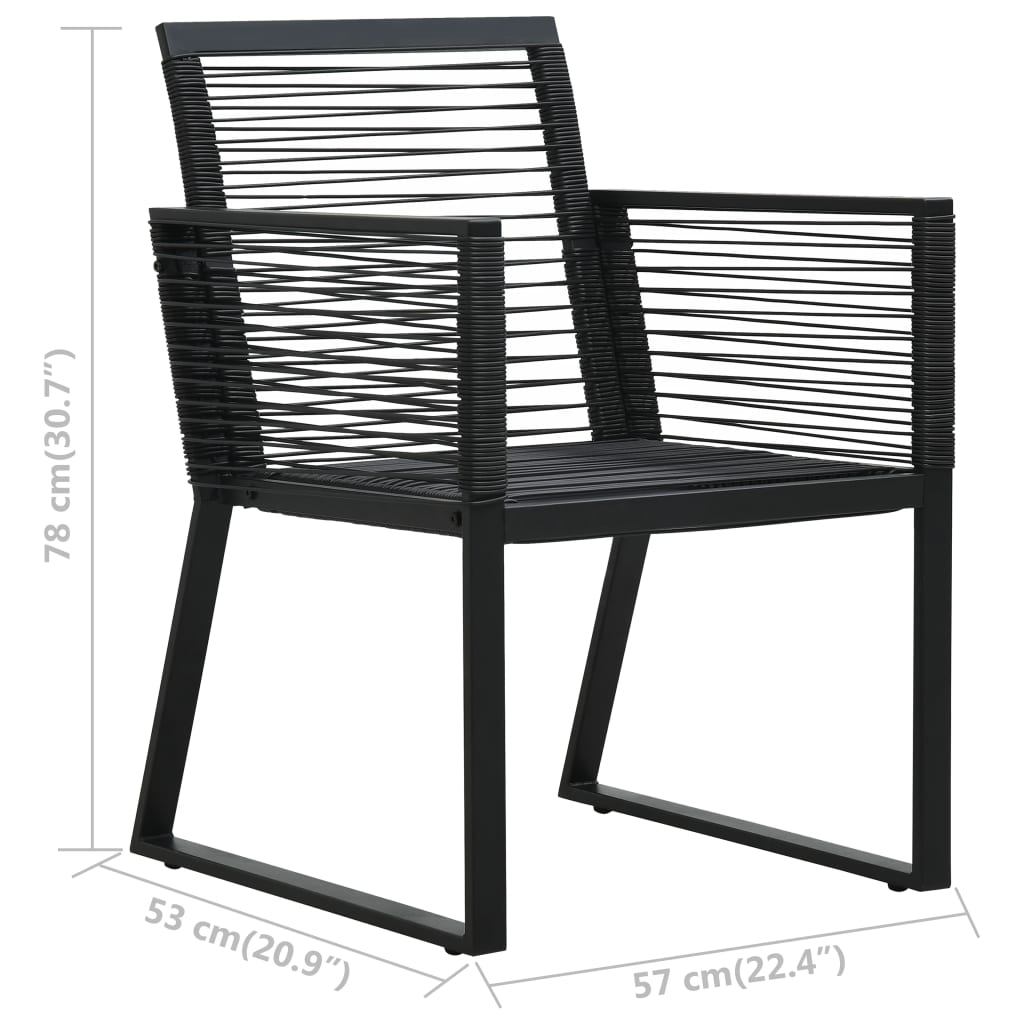 3-delige Tuinset PVC-rattan zwart is nu te koop bij PeponiXL, paradijselijk wonen!