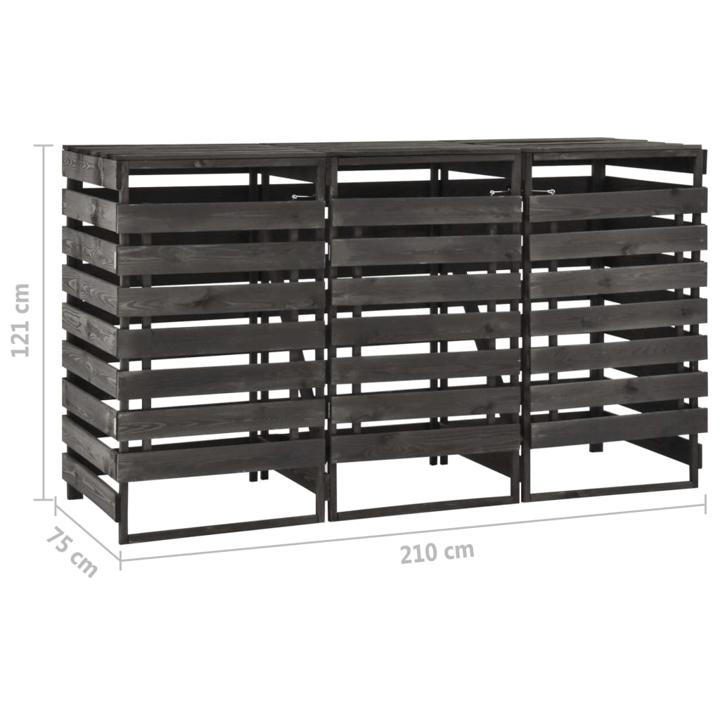 Containerberging driedubbel 210x75x121 cm geverfd grenenhout is nu te koop bij PeponiXL, paradijselijk wonen!