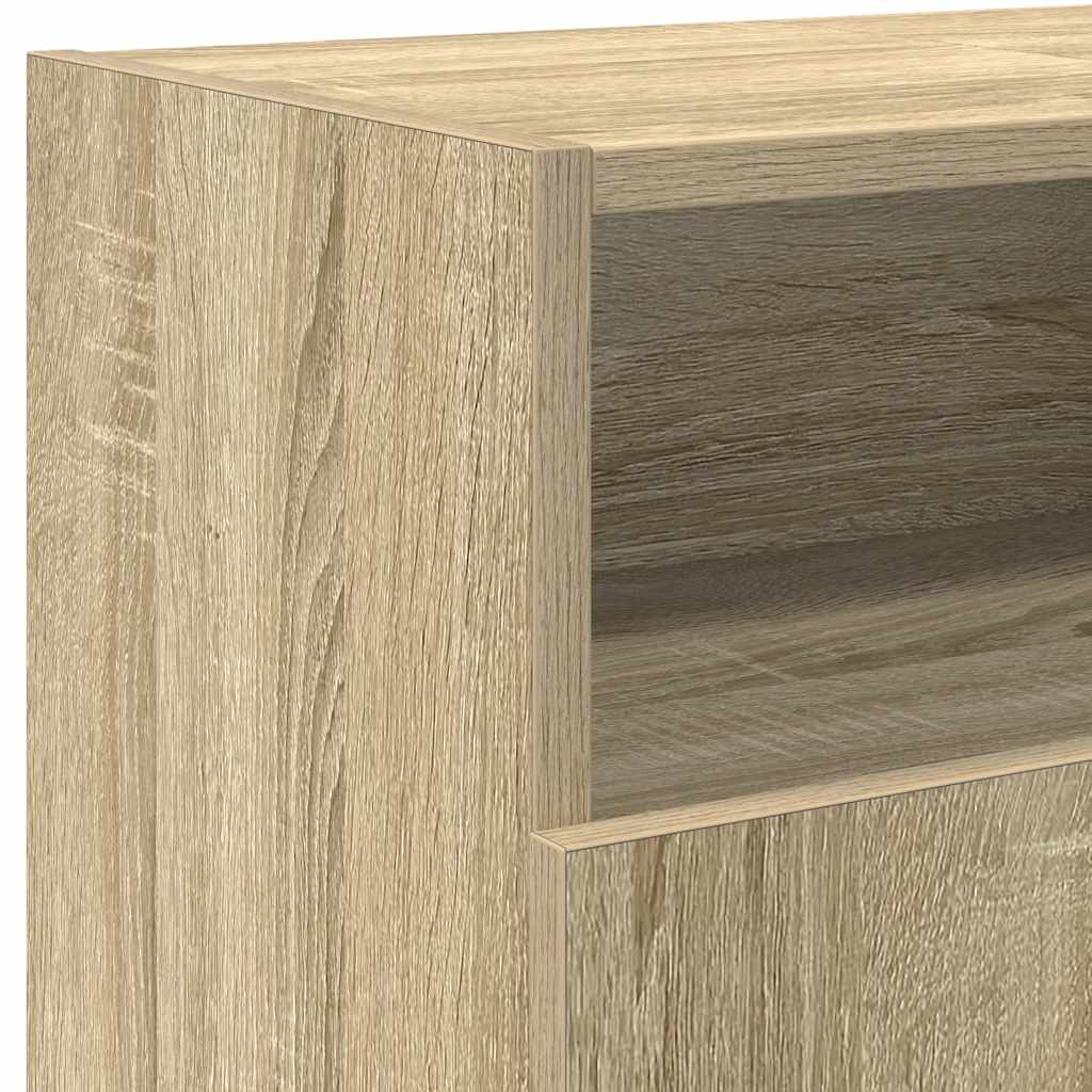 Tv-meubel met LED-verlichting 120x30x50 cm sonoma eikenkleurig is nu te koop bij PeponiXL, paradijselijk wonen!