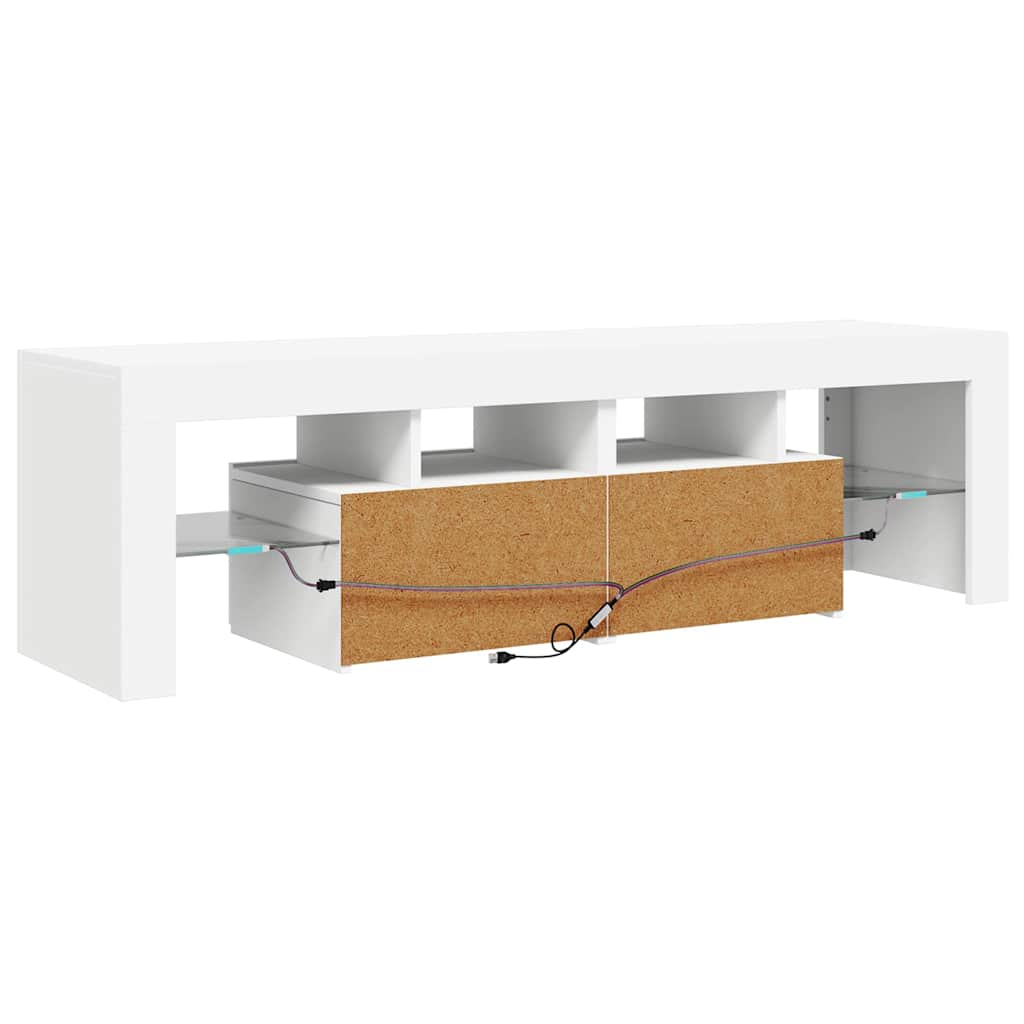 Tv-meubel met LED-verlichting 140x36,5x40 cm wit is nu te koop bij PeponiXL, paradijselijk wonen!