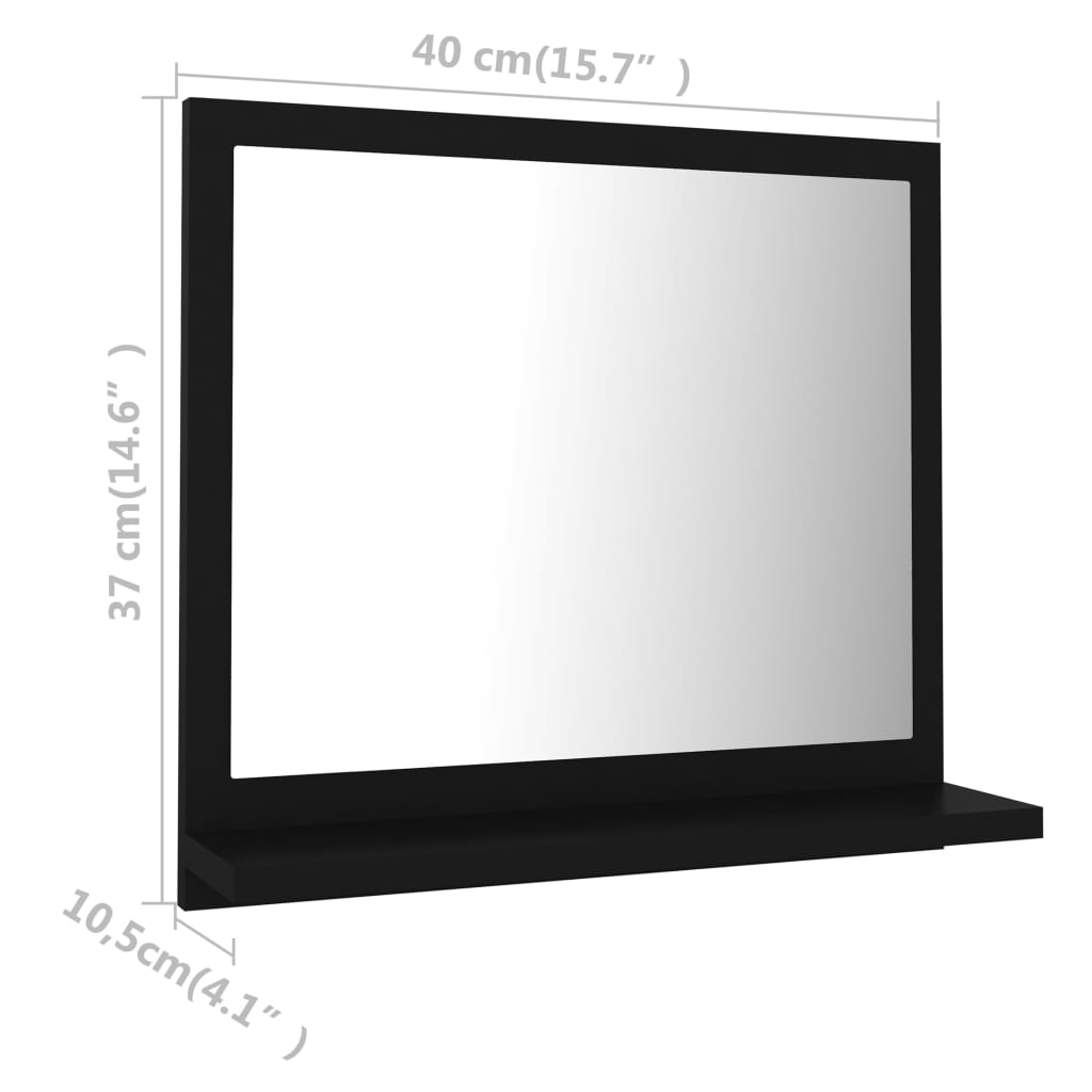 Badkamerspiegel 40x10,5x37 cm bewerkt hout zwart is nu te koop bij PeponiXL, paradijselijk wonen!