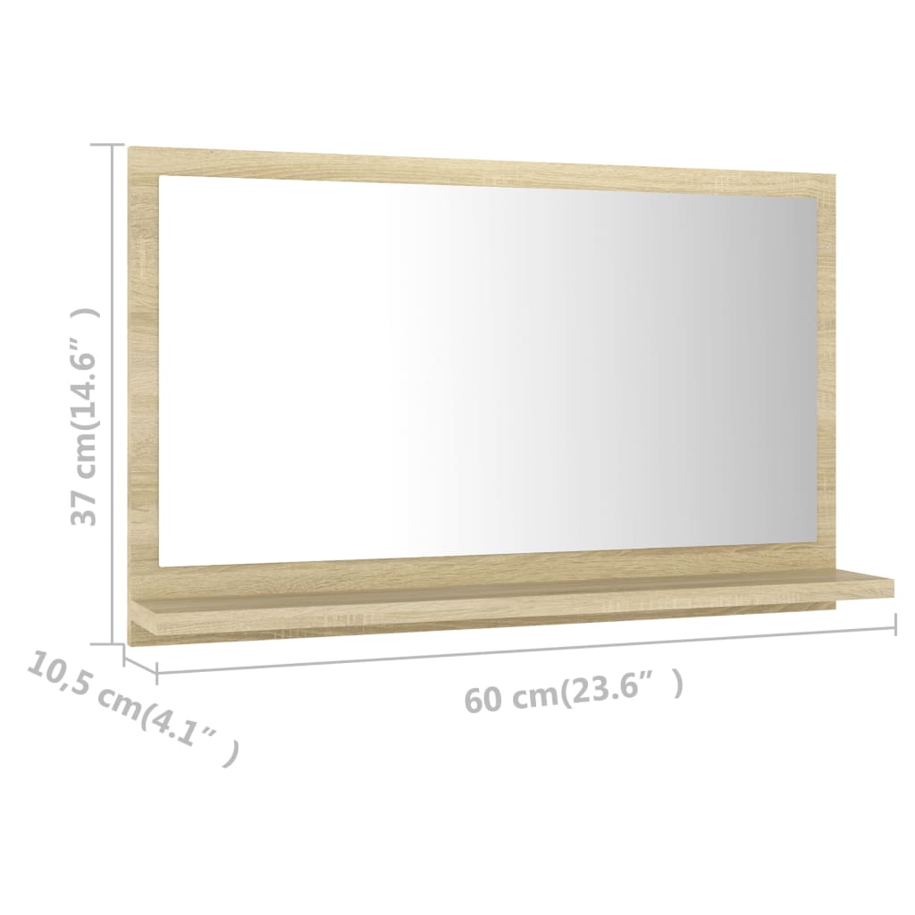 Badkamerspiegel 60x10,5x37 cm bewerkt hout sonoma eikenkleurig is nu te koop bij PeponiXL, paradijselijk wonen!