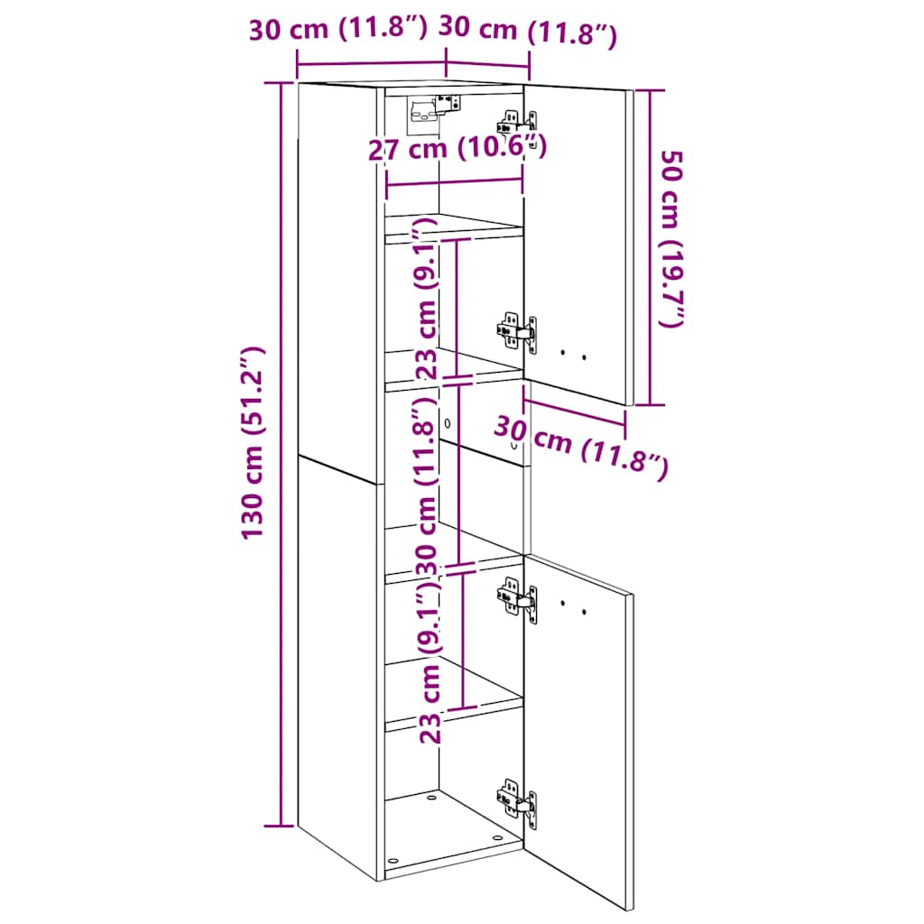 Badkamerkast 30x30x130 cm bewerkt hout zwart is nu te koop bij PeponiXL, paradijselijk wonen!