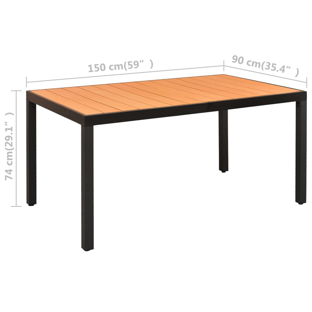 7-delige Tuinset zwart en bruin