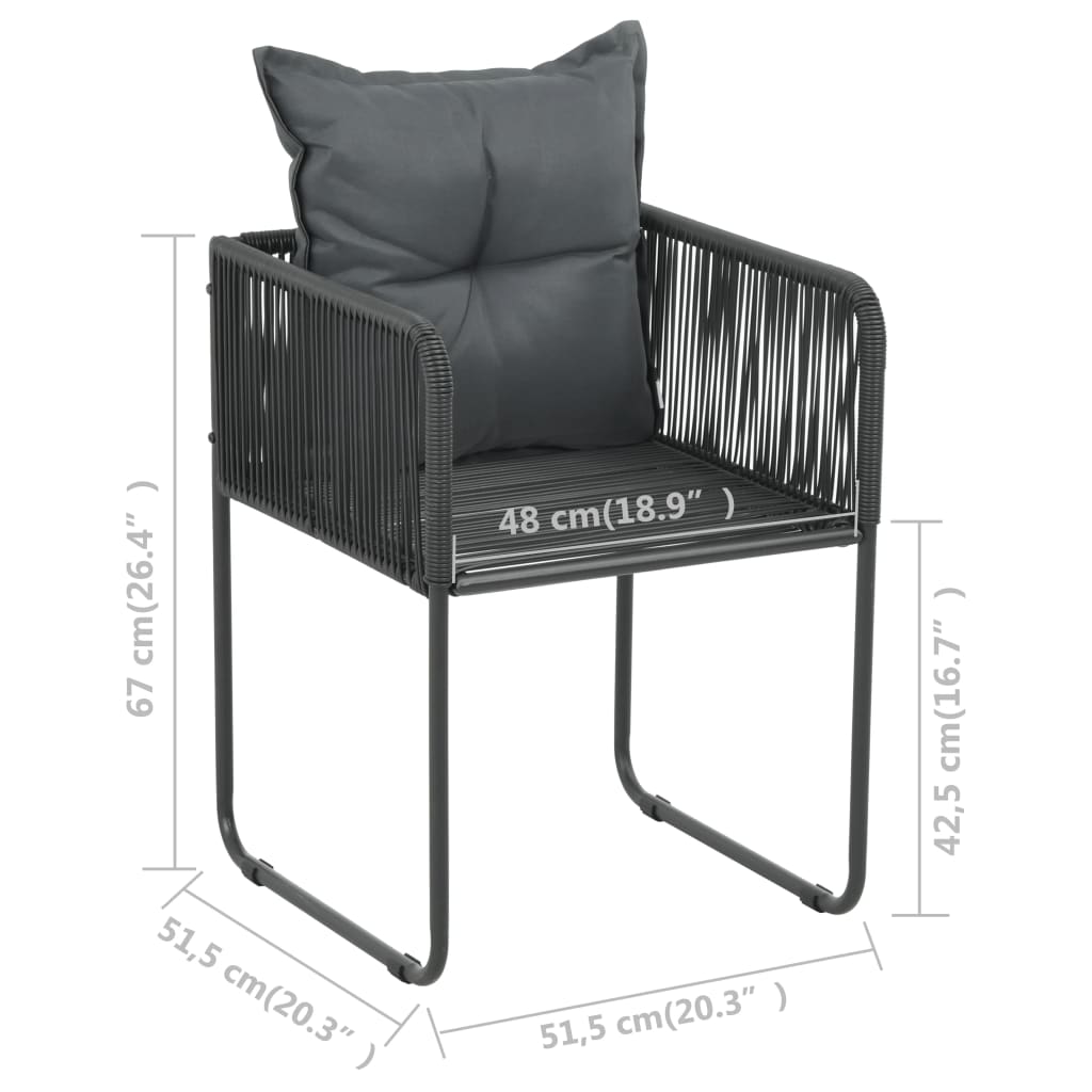 7-delige Tuinset PVC-rattan zwart is nu te koop bij PeponiXL, paradijselijk wonen!
