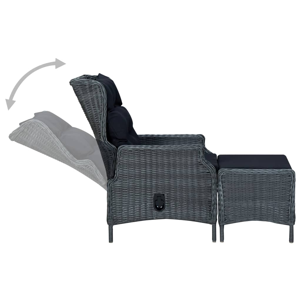 9-delige Tuinset met kussens poly rattan donkergrijs is nu te koop bij PeponiXL, paradijselijk wonen!