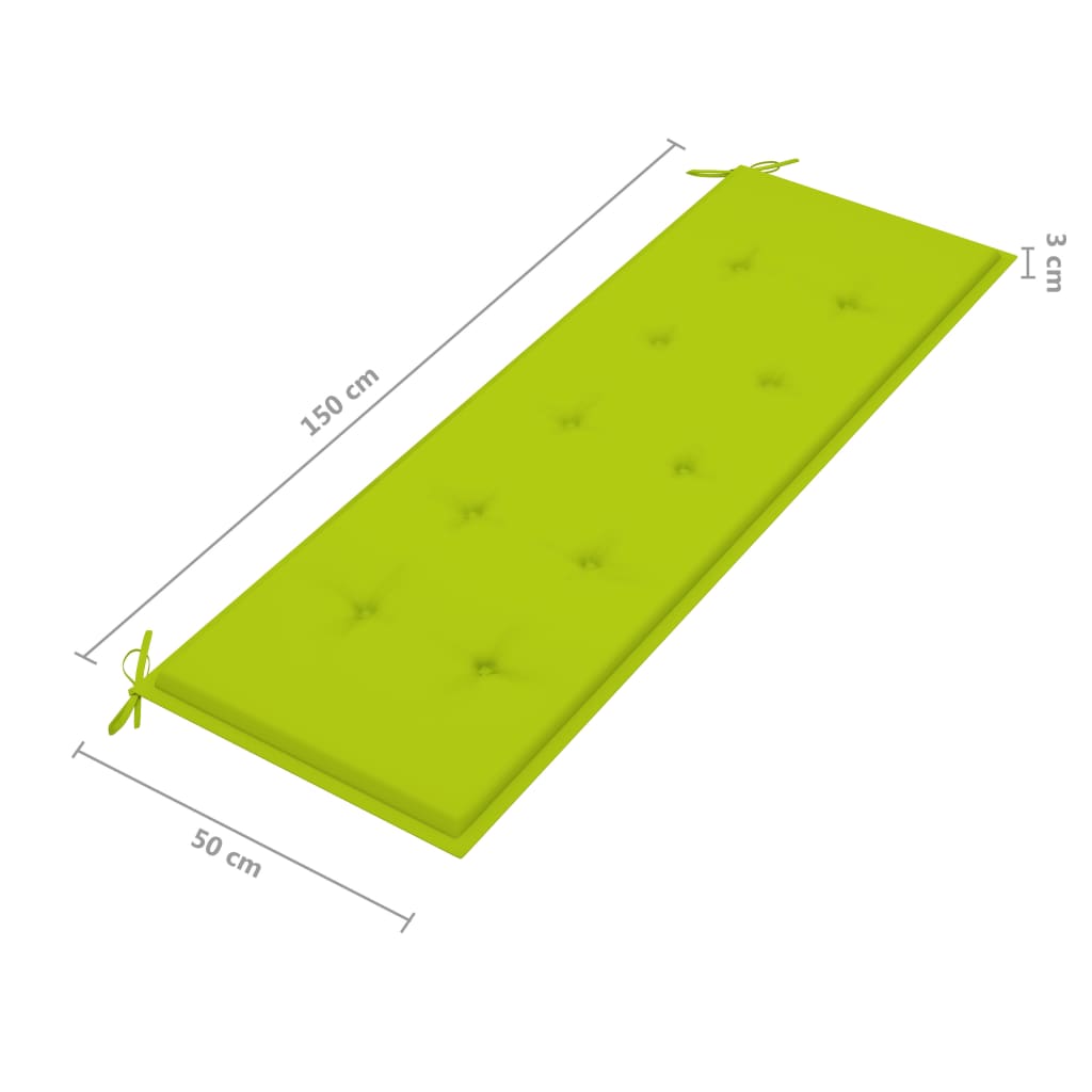 Tuinbank 3-zits met kussen 150 cm massief eucalyptushout is nu te koop bij PeponiXL, paradijselijk wonen!