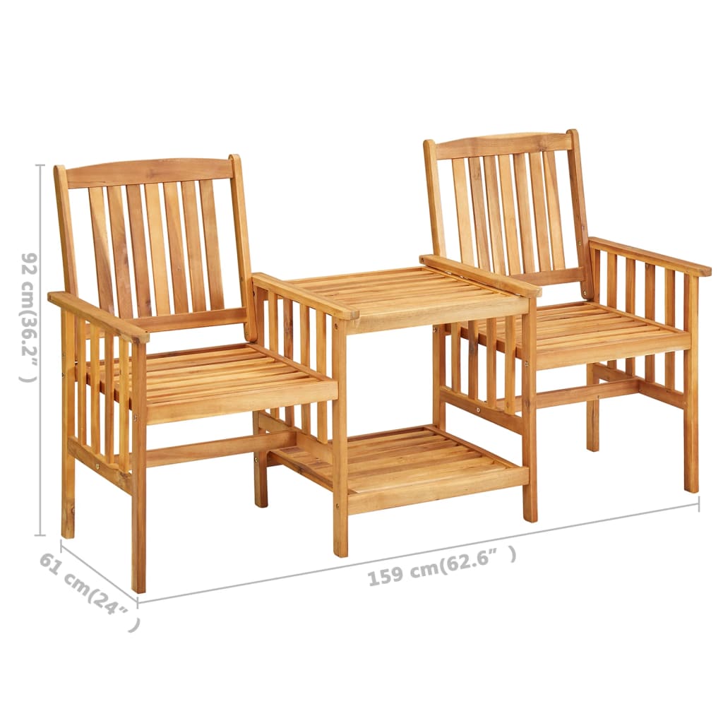 Tuinstoelen met tafeltje en kussens massief acaciahout is nu te koop bij PeponiXL, paradijselijk wonen!