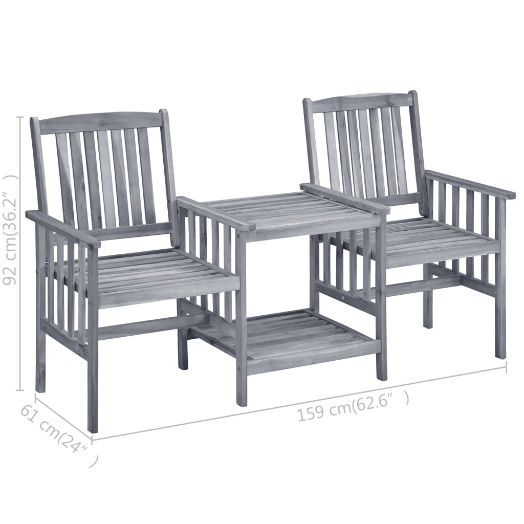 Tuinstoelen met tafeltje en kussens massief acaciahout is nu te koop bij PeponiXL, paradijselijk wonen!