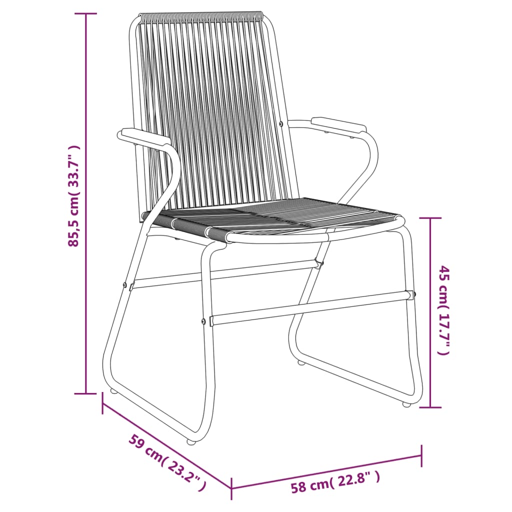 3-delige Tuinset PVC-rattan zwart is nu te koop bij PeponiXL, paradijselijk wonen!