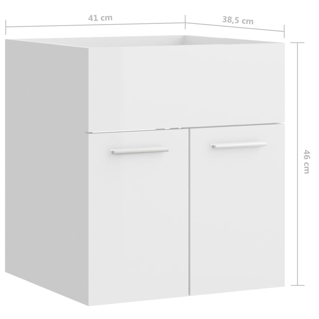 2-delige Badkamermeubelset spaanplaat hoogglans wit is nu te koop bij PeponiXL, paradijselijk wonen!
