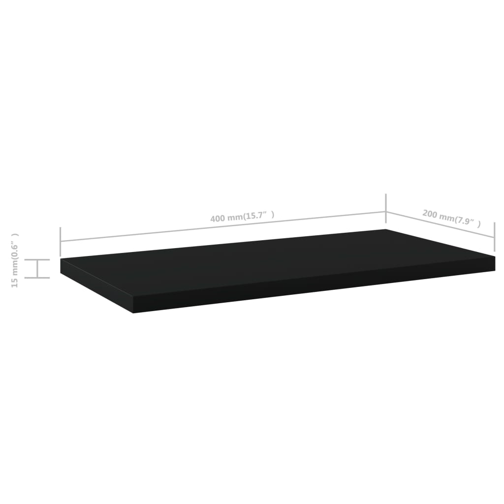 Wandschappen 4 st 40x20x1,5 cm bewerkt hout zwart is nu te koop bij PeponiXL, paradijselijk wonen!
