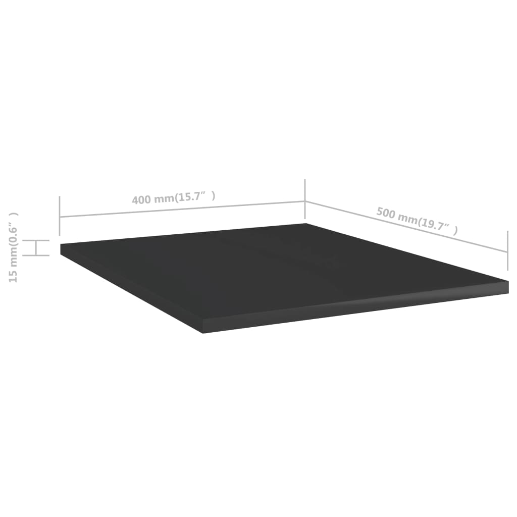Wandschappen 4 st 40x50x1,5 cm spaanplaat hoogglans zwart is nu te koop bij PeponiXL, paradijselijk wonen!