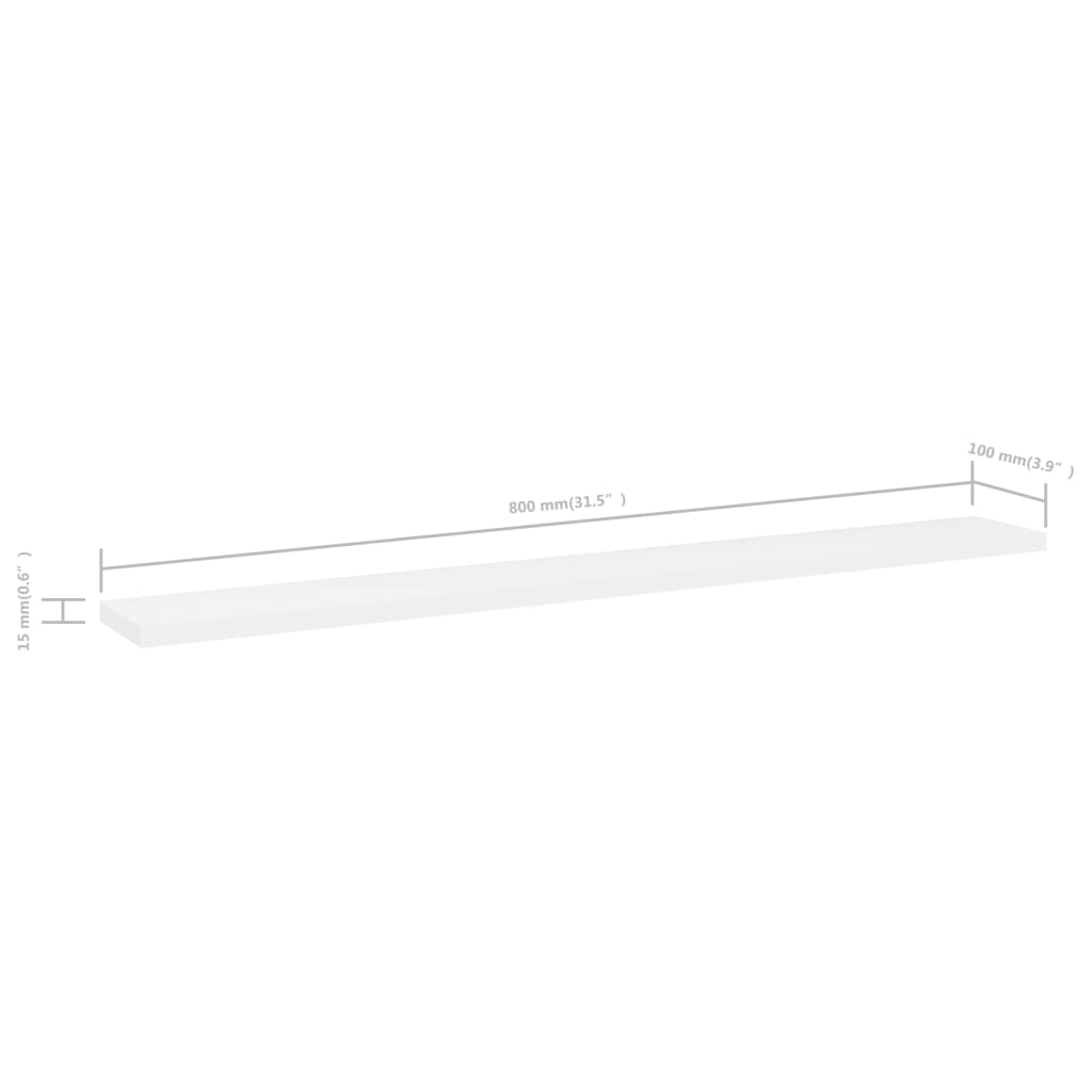 Wandschappen 4 st 80x10x1,5 cm spaanplaat wit is nu te koop bij PeponiXL, paradijselijk wonen!