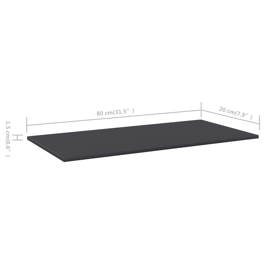 Wandschappen 8 st 80x20x1,5 cm spaanplaat grijs is nu te koop bij PeponiXL, paradijselijk wonen!